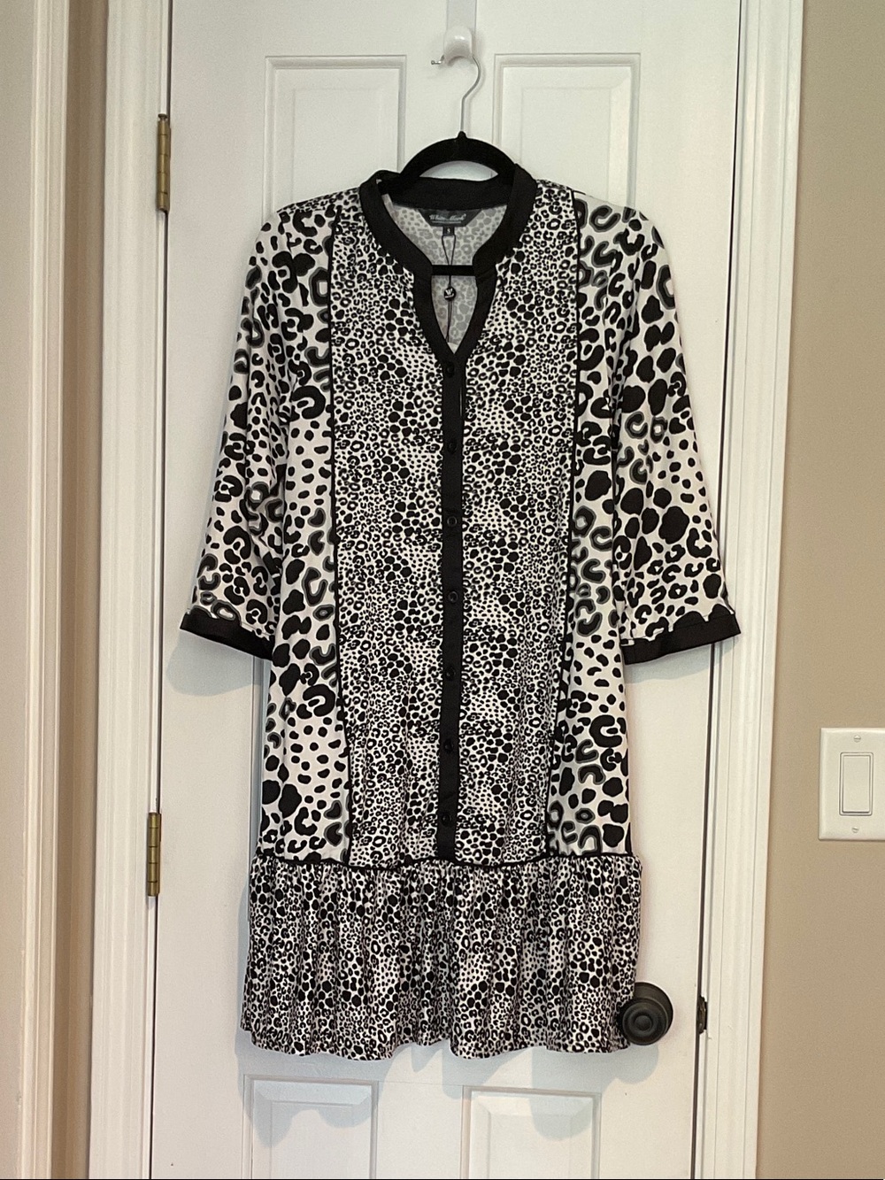 White Mark Black and White Animal Print Midi Dress